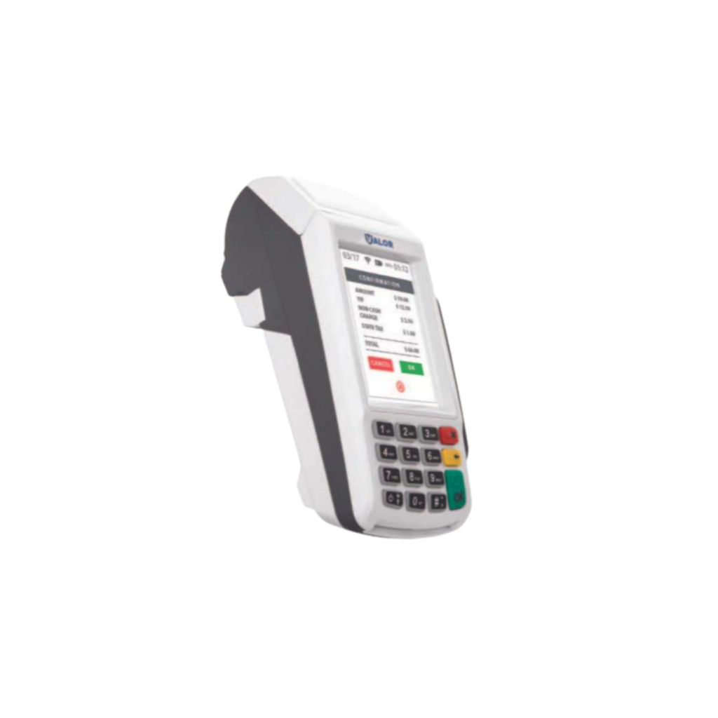 Countertop payment terminal with a keypad and card slot