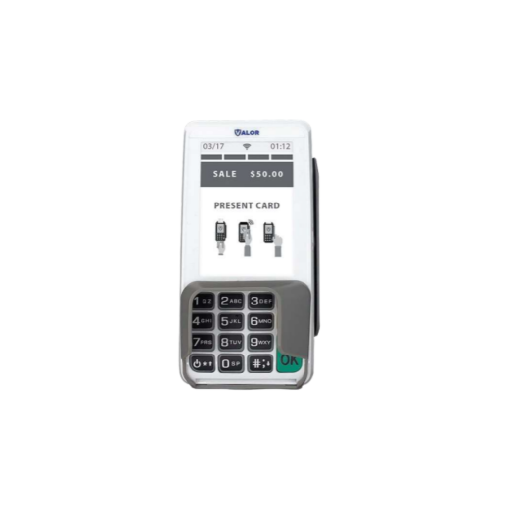 Customer-facing PIN pad with a keypad and card slot